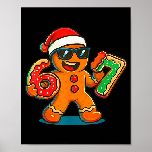 Poster Funny Gingerbread Six Seven 67 Ice Cream Drip Chri (Devant)