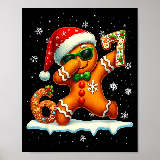 Poster Funny Gingerbread Six Seven 67 Ice Cream Drip Chri (Devant)