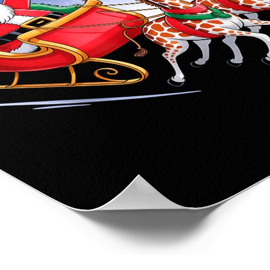 Poster Funny Giraffe Lover Xmas Giraffe Santa Christmas S (Coin)