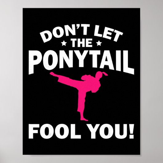 Poster Funny Girl Karate Design Kids Women Kickboxing Bla (Devant)