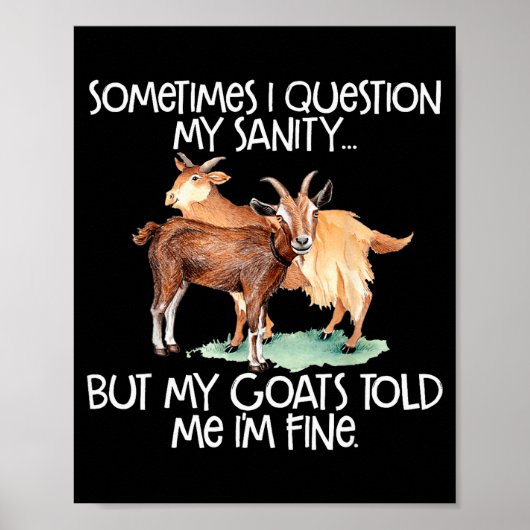 Poster Funny Goat Tee For Crazy People Who Speak With Goa (Devant)