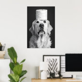 Poster Funny Golden Retriever Bathroom Print, Toilet (Bureau à domicile)