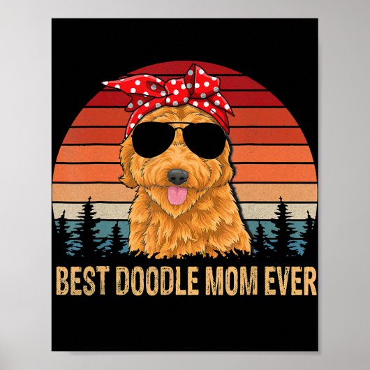 Poster Funny Goldendoodle est Vintage meilleur Doodle Mam (Devant)