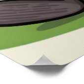 Poster Funny Golf Eggplant Character: Cartoon Golfer Vege (Coin)