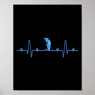 Poster Funny Golf Heartbeat Chemise - Golfers Hommes Femm