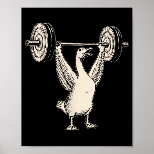 Poster Funny Goose Muscle Mommy Gym Pump Cover Weights Fi (Devant)