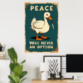 Poster Funny goose with a knife illustration (Bureau à domicile)
