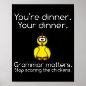 Poster Funny Grammar - Stop Ing The Chickens Shirts (Devant)