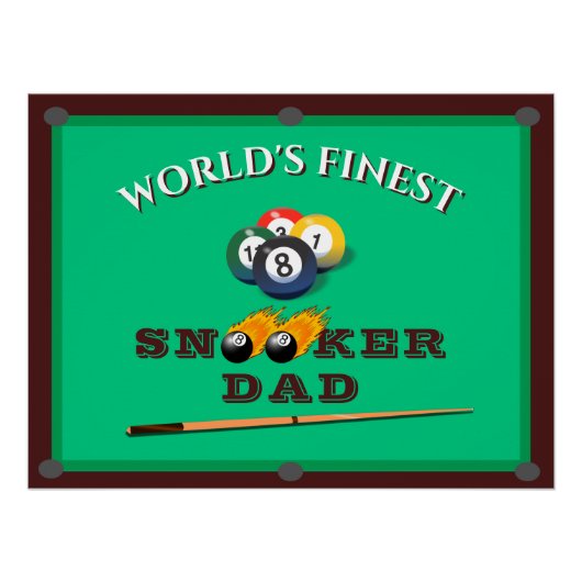 Poster Funny Green Pool Table Snooker Papa Fête des pères (Devant)