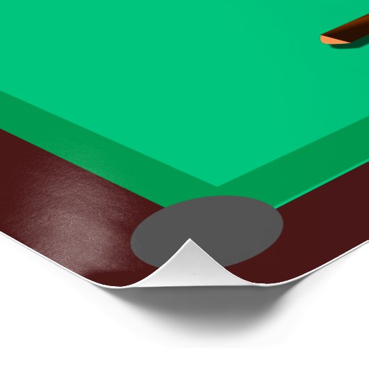 Poster Funny Green Pool Table Snooker Papa Fête des pères (Coin)
