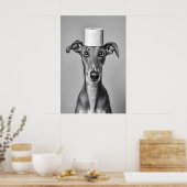 Poster Funny Greyhound Bathroom Art Print, Toilet Paper (Cuisine)