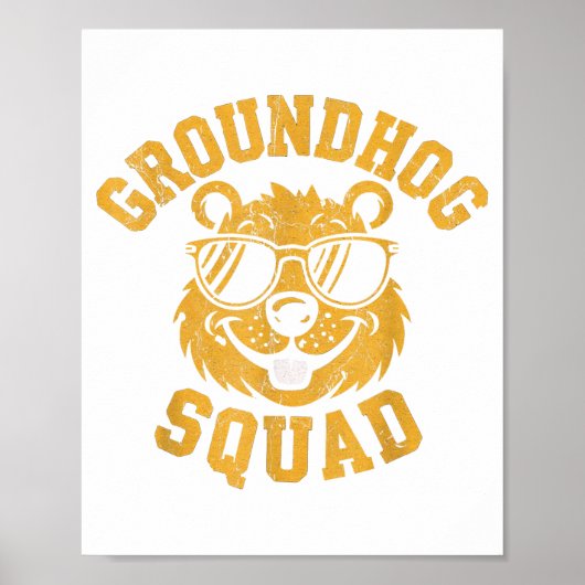 Poster Funny Groundhog Squad Happy Groundhog Day 2025  (Devant)
