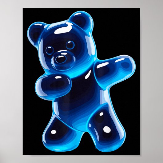 Poster Funny Gummy Bear Art For Men Women Kids Candy Bear (Devant)