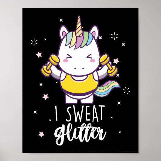 Poster Funny Gym Poids Lifting Bodybuilding I Sweat (Devant)