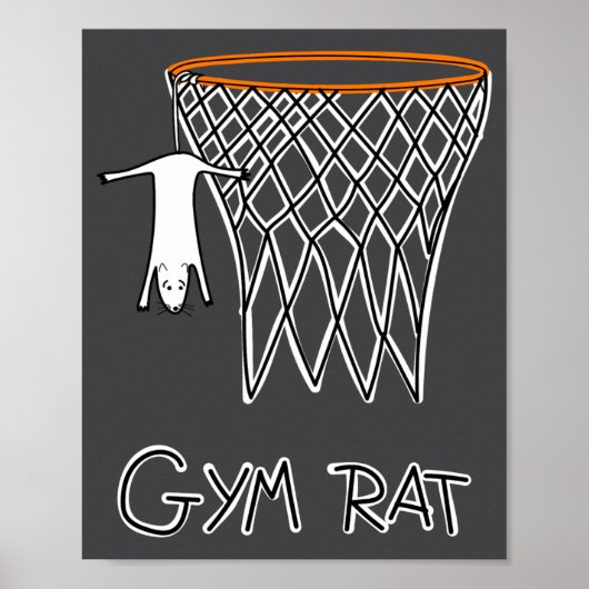 Poster Funny Gym Rat Basketball Hoop (Devant)