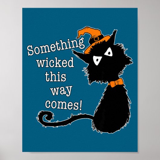 Poster Funny Halloween Cat - Shakespeare Macbeth Quote  (Devant)