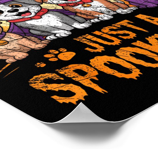 Poster Funny Halloween Dog Ghost Costume Puppy Just A Sok (Coin)