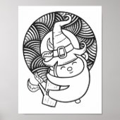 Poster Funny Halloween Koala Coloration Page (Devant)