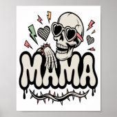 Poster Funny Halloween Mama Cool Skull (Devant)