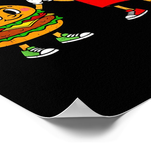 Poster Funny Hamburger French Fries Combo Snacks Fast Foo (Coin)