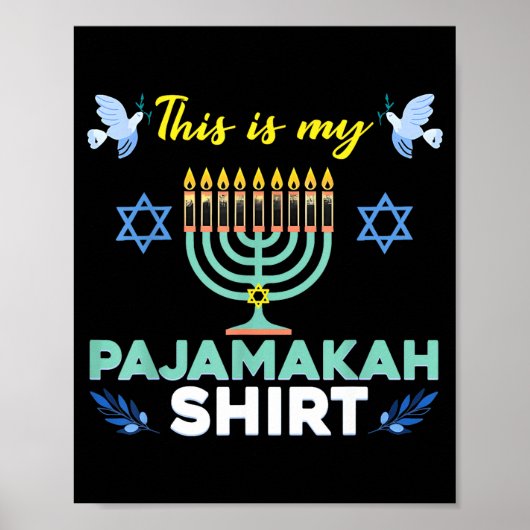 Poster Funny Hanukkah Pajama Shirt This Is My Pajamakah G (Devant)