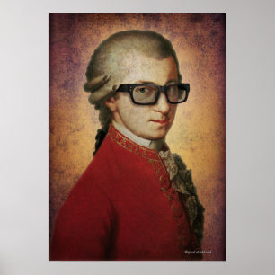 Poster Funny Happy Hipster Mozart classique musique Art