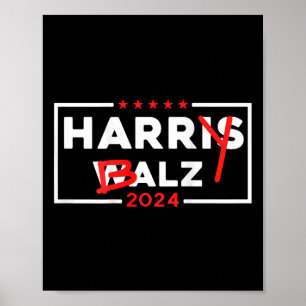 Poster Funny Harris W 24 Harry B 2024 Mème Démocratique s