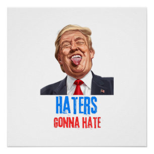 Poster Funny Haters va détester les citations, drôle dire