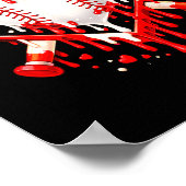 Poster Funny Heart Baseball Drip Ice Cream Valentines Day (Coin)