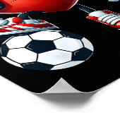 Poster Funny Heart Playing Soccer Valentines Day Mens Boy (Coin)