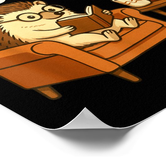 Poster Funny Hedgehog Reading Book 67 Six Seven Meme  (Coin)