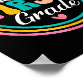 Poster Funny Hello First Grade Pencil Circle Design  (Coin)