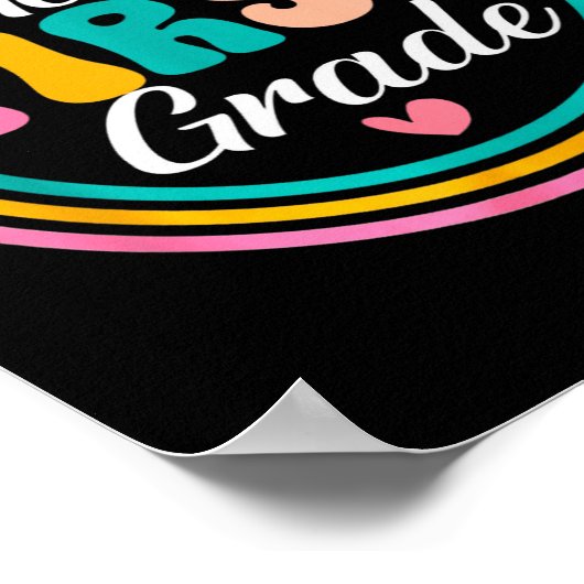 Poster Funny Hello First Grade Pencil Circle Design  (Coin)