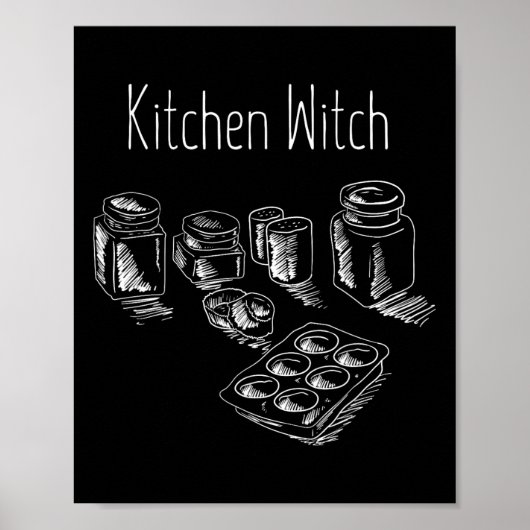 Poster Funny Herbalist Kitchen Witch Halloween Cuisine Ch (Devant)