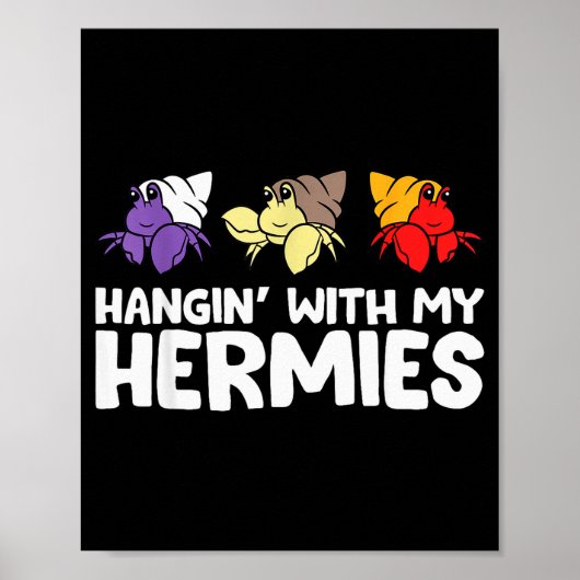 Poster Funny Hermit Crabs Lover Hermit Crab Owner - Black (Devant)
