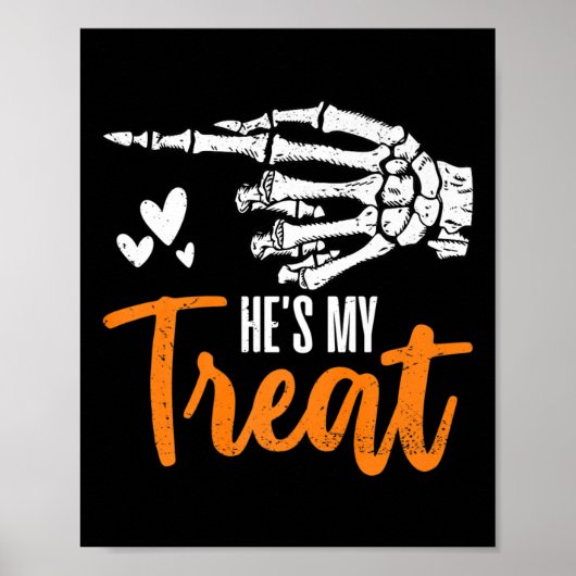 Poster Funny He's My Treat Skeleton Hand Matching (Devant)