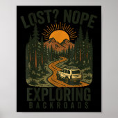 Poster Funny Hiking Lost_ Nope Exploring Backroads Humor  (Devant)
