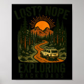 Poster Funny Hiking Lost_ Nope Exploring Backroads Humor (Devant)