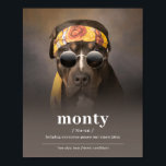 Poster Funny Hippie Chien Portrait - Ajouter le nom de vo<br><div class="desc">Ajoutez le nom de votre chien à cette affiche Funny Hippie Portrait chien! Ce portrait personnalisé est la façon parfaite de montrer à votre petit un peu d'amour. Le design amusant et rétro fera sourire n'importe quel amoureux des chiens. Ajoutez le nom de votre ami en fureur à l'affiche du...</div>