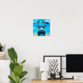Poster Funny Hippo avec lunettes I Love Reading Library (Bureau à domicile)