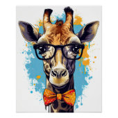 Poster Funny Hipster Giraffe Zoo Animaux Faune Urbain (Devant)