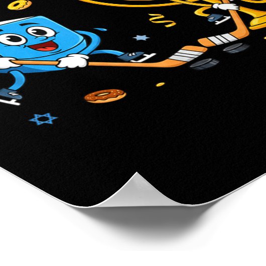 Poster Funny Hockey Dreidel Menorah Hanukkah Kids Womens (Coin)