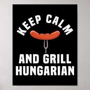 Poster Funny Hongrois Saucage Barbecue Humour Citation Hu