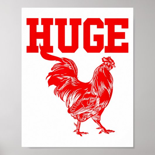 Poster Funny Huge Mens Rooster Graphic (Devant)