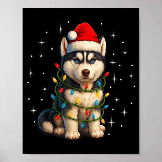 Poster Funny Husky Dog Christmas Pj Pajama Men Women Pjs (Devant)