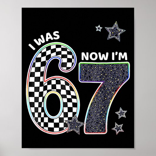 Poster Funny I Was 6 Now I'm 7 Birthday 67 Meme For Boys (Devant)