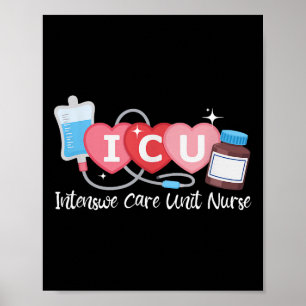 Poster Funny Infirmière Infirmière Icu Intensive Care Uni