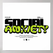 Poster Funny Introvert "Social Anxiety" Quote (Devant)