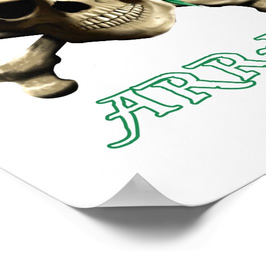 Poster Funny Irlandais Jolly roger Pirate Crâne ARR ISH (Coin)