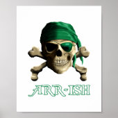 Poster Funny Irlandais Jolly roger Pirate Crâne ARR ISH (Devant)